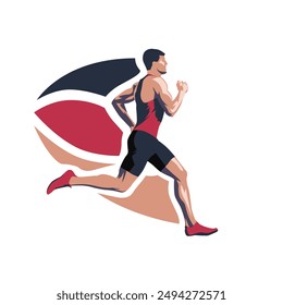 Run, running man vector illustration