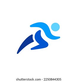 run running people human man sport logo vector icon illustration