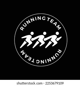 run running team people human man sport logo vector icon illustration