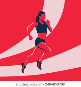 Corre, mujer corriendo Ilustración vectorial