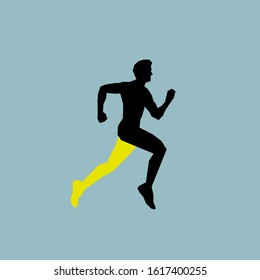 Run silhoette black and yellow design