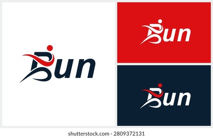 Run silhouette running logo design with word mark run logo concept 