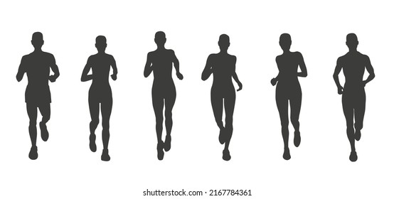 run silhouettes on the white background volume 1