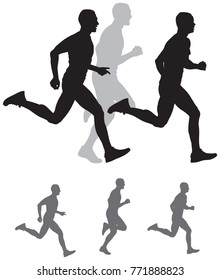 Run Silhouettes, Running sportsman vector illustration