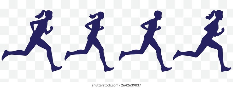 run silhouettes vector eps 10