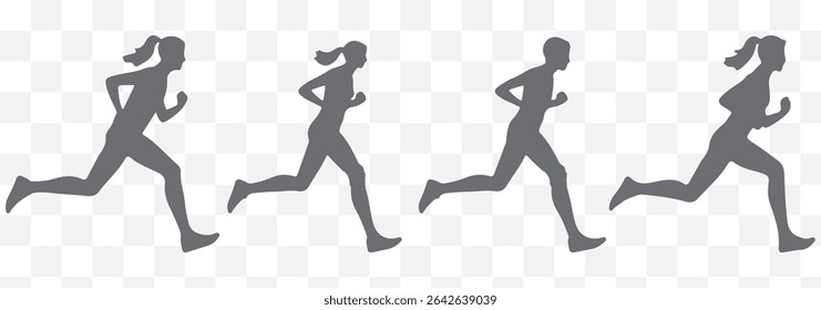 run silhouettes vector eps 10