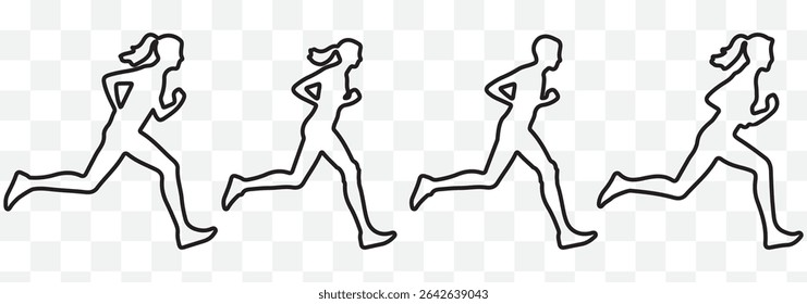 run silhouettes vector eps 10