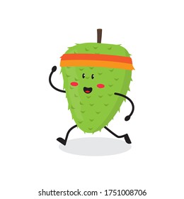 Run-Soursop-Frucht süße Figur-Maskottvektor-Design