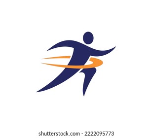 Logotipo de velocidad de ejecución cuerpo de ejecución Diseño de vectores Ilustración de símbolos