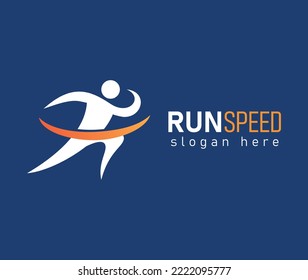 Run Speed logo Running body Design Vector Symbol Illustration