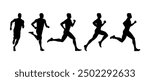 Run, sport athletic logo, group of running men
