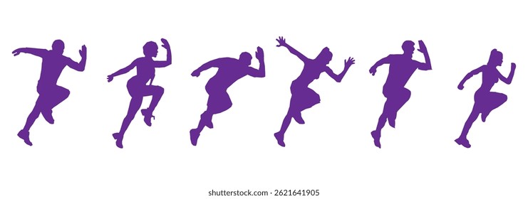 Run, sport athletic logo, group of running people