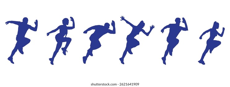 Run, sport athletic logo, group of running people