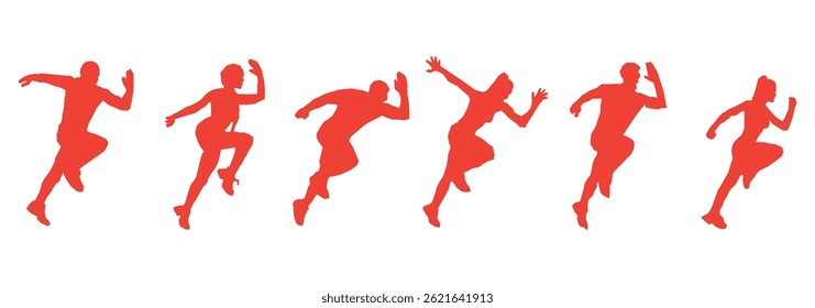 Run, sport athletic logo, group of running people