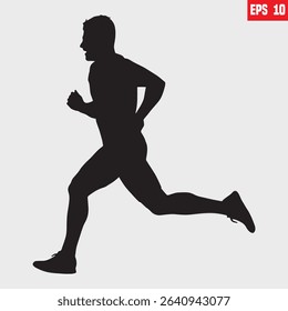 Run, sport athletic logo, running men doing running exercises are isolated on a white background. jogging exercise silhouette. man and woman silhouettes.