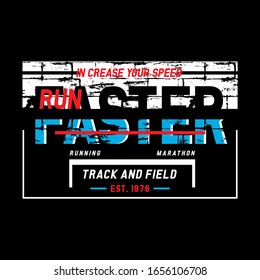 Run sport athletic typography, tee shirt graphics,vectors