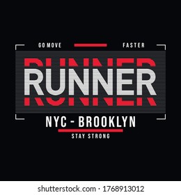 Run sport athletic typography, tee shirt graphics, vectors