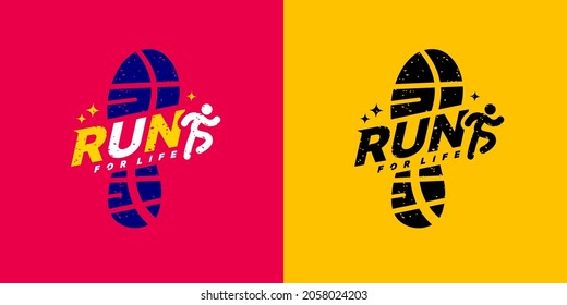 Run sport club logo design templates, Run lettering typography icon, Tournaments and marathons logotype concept - Shutterstock ID 2058024203