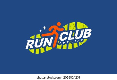 Run Sport Club Logo Design Templates, Run Lettering Typography Icon, Tournaments And Marathons Logotype Concept