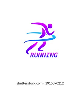 Run sport club logo templates. emblems for sport organizations, tournaments and marathons colorful vector Illustrations. Design inspiration