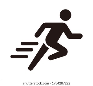 Run, sport, exercise vector icon illustration