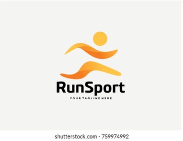 Run Sport Logo Template Design. Creative Vector Emblem for Icon or Design Concept