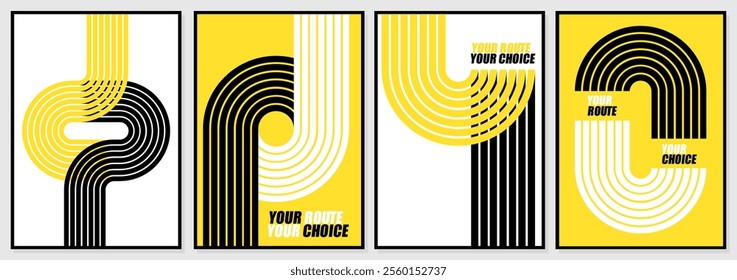 run sport track sports event or championship background. Poster banner line yellow design and abstract running track on stadium. Vector illustration graphic elements for flyer, cover, brochure modern 