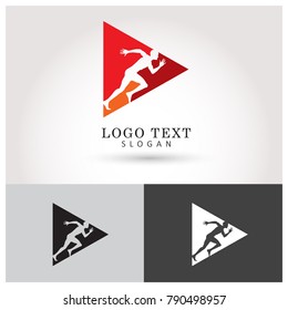 Run, Sprint & Marathon Logo. Symbol & Icon Vector Template.