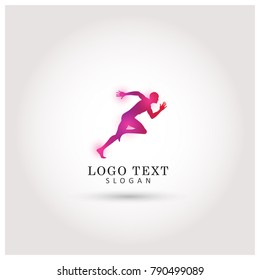 Run, Sprint & Marathon Logo. Symbol & Icon Vector Template.