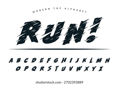 Run! stylish Font and Alphabet abcd font vector design