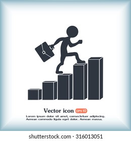 Run to success. Vector illustration.