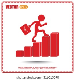 Run to success. Vector illustration.