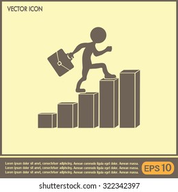 Run to success. Vector illustration.