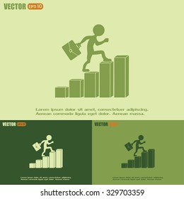 Run to success. Vector illustration.