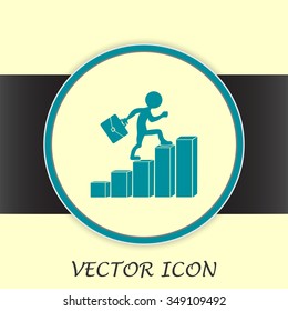 Run to success. Vector illustration. man climbs up the career la