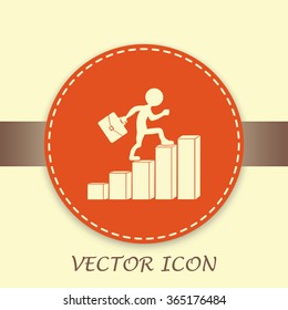 Run to success. Vector illustration. man climbs up the career la