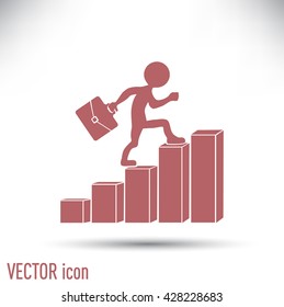Run to success. Vector illustration. man climbs up the career la