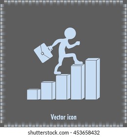 Run to success. Vector illustration. man climbs up the career la