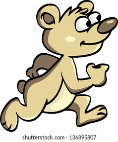 RUN. Teddy bear in doodle style