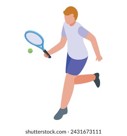 Run tennis player icon isometric vector. Sport athlete. Tournament play