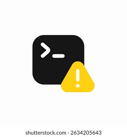 run terminal exclamation mark warning icon sign vector