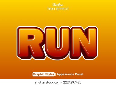 run text effect with graphic style and editable.
