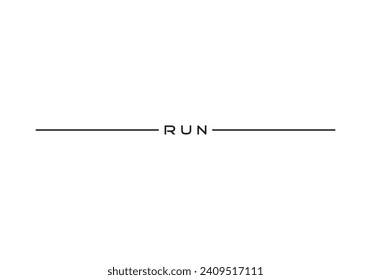 Run text line icon. Simple illustration of run line vector
