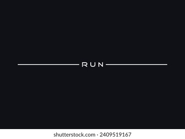 Run text line icon. Simple illustration of run line vector