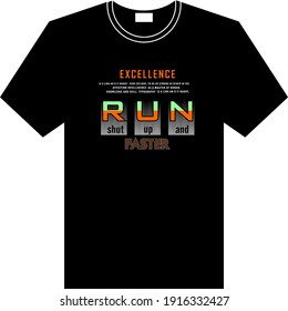 run text typography with texture t-shirt template design with texture effect art new apparel creative modern fashion