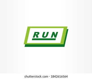 RUN - Text vector design template