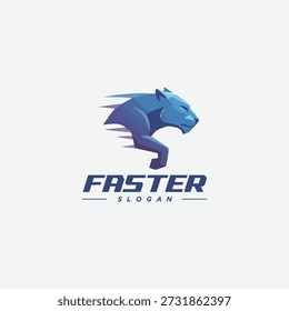 Run Tiger Logo Design Fast Quick Speed Animal 