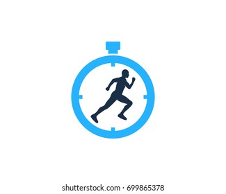Run Time Icon Logo Design Element