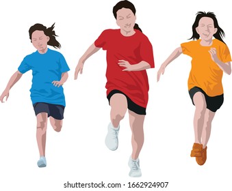 Run Together on illustration graphic vector