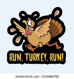 Run Turkey run funny poster